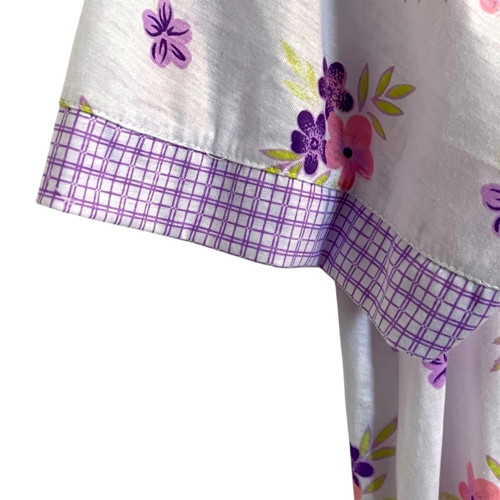 Vintage Long Floral Nightgown with Purple Accents Modest Size XXL NWOT - Picture 3 of 7